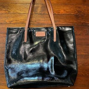 Kate Spade Black Patent Leather Tote Bag